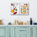 VIBECRAFTS 2 Pieces Kitchen Quotes Canvas Wall Painting Fitted With Wooden Frame For Home | Office | Living Room | Gifts(PTVC2Pcs1_17513)