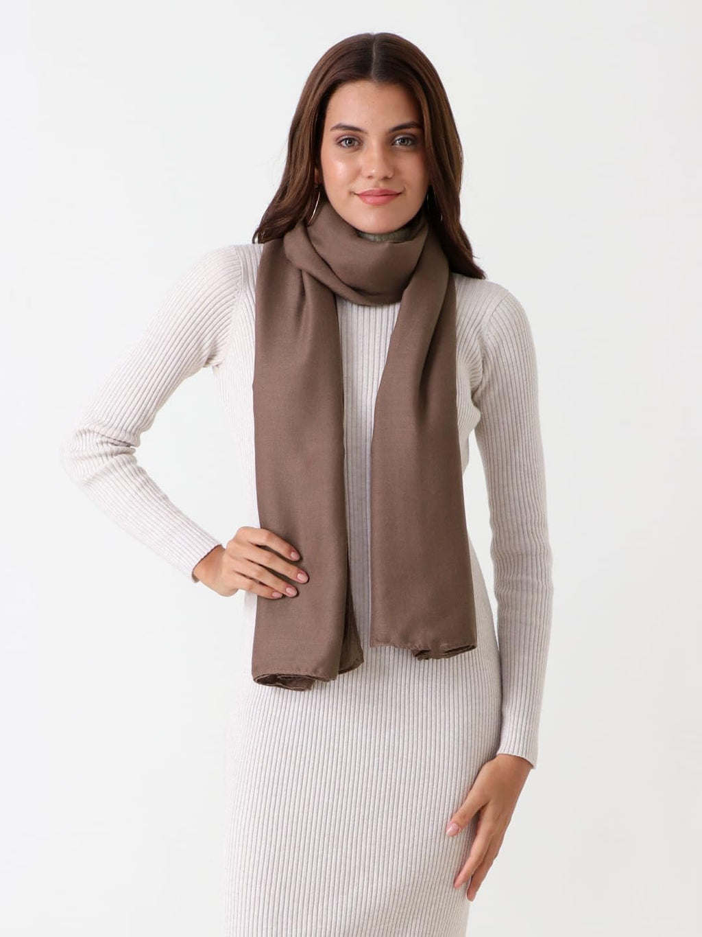 Beau Design Scarf, Lightweight Shawl Wrap for Women, Multiple Colours Available (Brown)