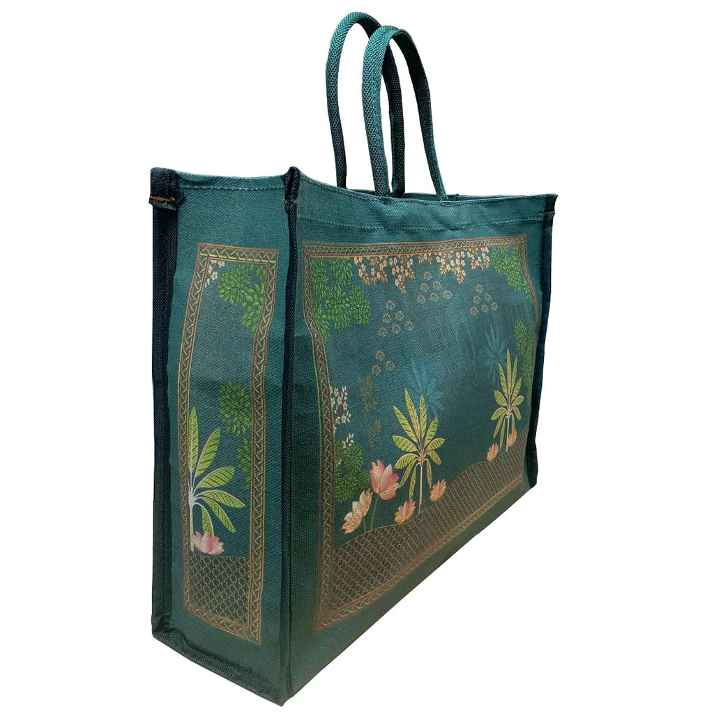 SHIBUI Big Heavy Duty Large Eco Waterproof Cotton Canvas Cloth Grocery Shopping Bag for Men Ladies Vegetable Milk Fruits with Hand Carry Handle Lunch Box Jhola Tote Bags. (Pack of 3)