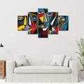 VIBECRAFTS Premium 5 Pieces Wall Painting of Abstract Faces Modern Art For Home|Office|Living Room|Gift (PTVC5Pcs1_5503)