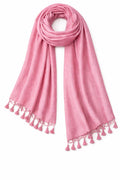 ZEN APPAREL Soft Viscose Fabric Jacquard Scarf, Stole, Shawl (Light Pink)