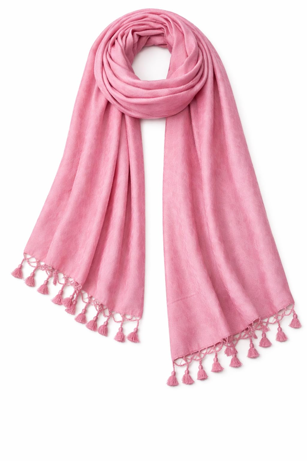 ZEN APPAREL Soft Viscose Fabric Jacquard Scarf, Stole, Shawl (Light Pink)