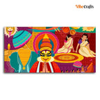 VIBECRAFTS Celebration Onam Festival Premium Canvas Wall Painting With Frame for Living Room Drawing Room Home|Office|Gift (PTVCH_2220)