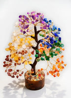 PARADIGM PICTURES 300 Gemstone Tree 12 Inch - Seven Chakra Crystals Tree for Good Luck, Home Decoration Items for Living Room, Plant with Pot
