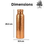 Copprix Copper Water Bottle 1 Ltr | Copper Bottle for Men & Women | 100% Pure Copper | BPA Free & Leak Proof | Easy to Carry | Suitable for Yoga, School & Office | Best for Gifting (Hammered)