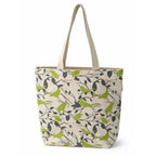 Econest Premium Canvas Tote Bags for Women with zip closer | unique tote bag for Girls, 100% Organic Cotton | beach | gift | office, school & Daily Usable strong handbag (B SPARROW)