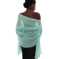 RUI VTRON Womens Scarf Pashmina Shawls and Wraps for Evening Dresses Like Chiffon Silk Scarf for Bridal Wedding, Turquoise, Large