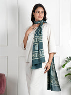 RAI SAHAB Printed Cotton Scarf for Women, Lightweight Soft Scarves Stoles for Summer & Winter(ST-74BLUE10)