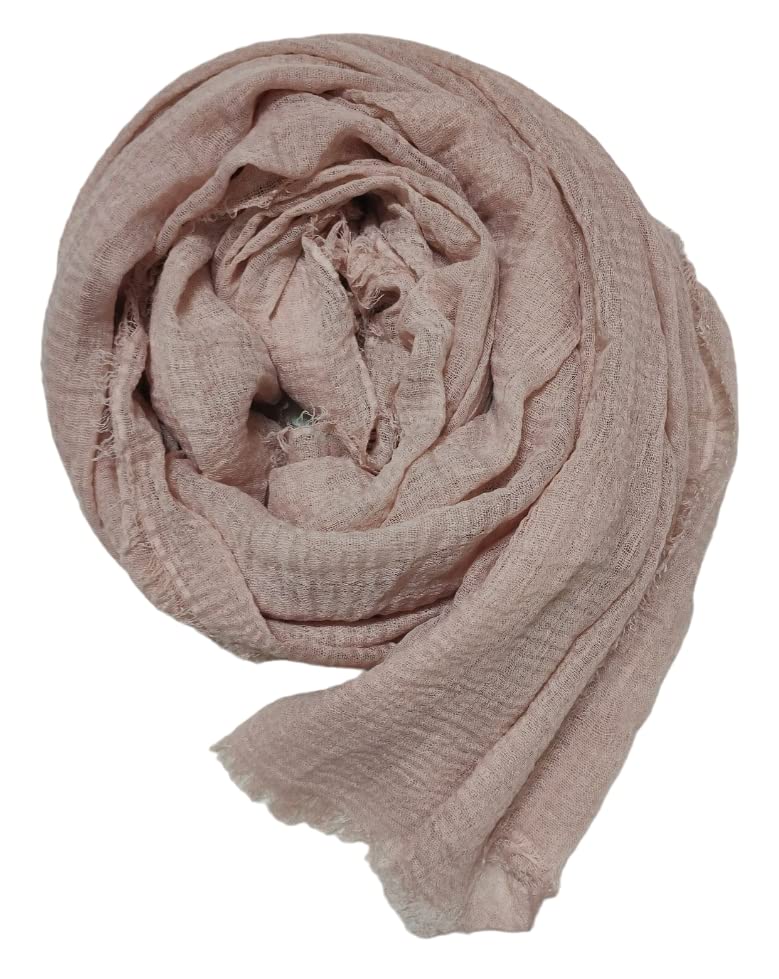 IBA ISBA COLLECTIONS Women's Crinkle Cotton Scarf, Stoles, Hijab (80 x 190 Cms) (Combo3units)