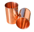 HEALTHANDWEALTH Pure Copper Tumbler Set of 2 Copper Glass Tumblers Leak Proof Seamless Plain Brown Glass Ayurvedic Use Travelling Purpose