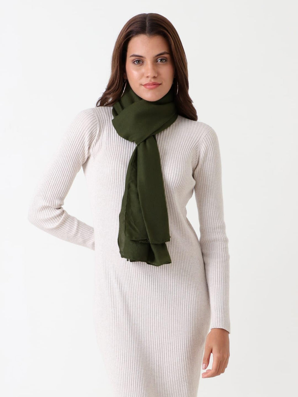 Beau Design Scarf, Lightweight Shawl Wrap for Women, Multiple Colours Available (Olive Green)