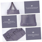 PRETYZOOM Folding Reusable Bag Big Foldable Reusable Bag Cotton Tote Bag Plain Large Tote Bag Portable Foldable, Grey, 63X42CM