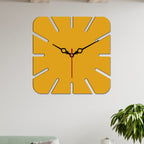VIBECRAFTS Square Shape Modern Style Wooden Wall Clock for Home Decor, Office, Living Room, Bedroom, Cafe's, Gifts (WWCVC1Pcs_10013)