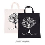 Festnight Musical Tree Pattern Washable Cotton Cloth Handbag Music Tote Shoulder Grocery Shopping Bag for Students Girls