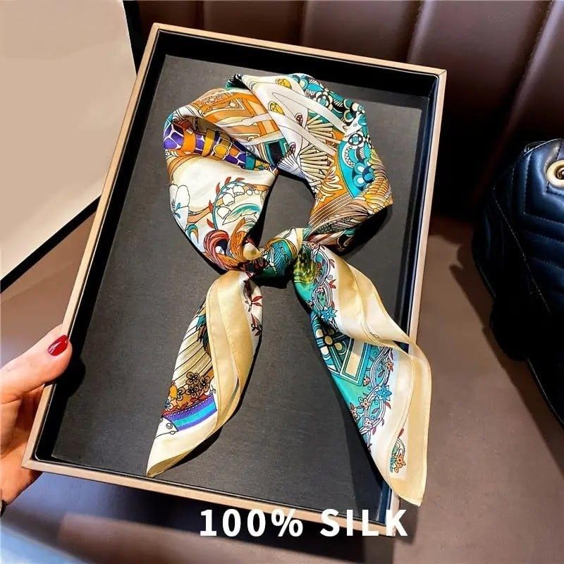 Wirkqeez Silk Head Scarf for Women – Luxury Satin Silk Hair Scarf, Soft Bandana Wrap for Sleeping, Hair Protection & Styling (Multicolor_05)