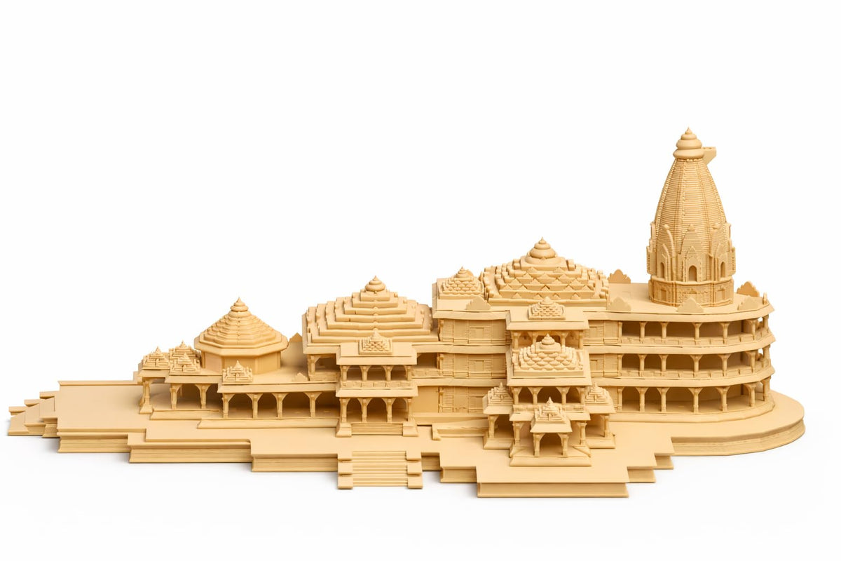 Ram Mandir Ayodhya Premium Miniature Replica | High Detail 3D Printed Resin Temple Model