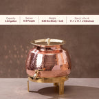 P•TAL Copper Water Dispenser Set with Gift Box | 100% Pure Copper Pot/Matka with Prefitted Leakproof Brass Tap, Lid and Stand (10L)