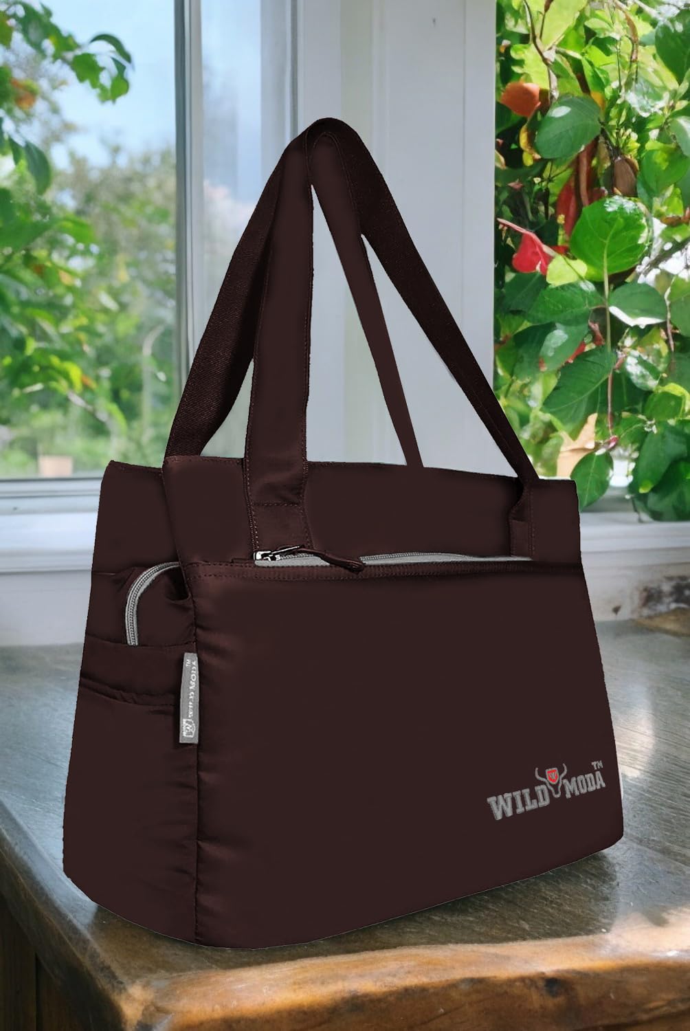 WILD MODA Women Womania Shoulder And Classic Tote Bag For Ladies (Brown)