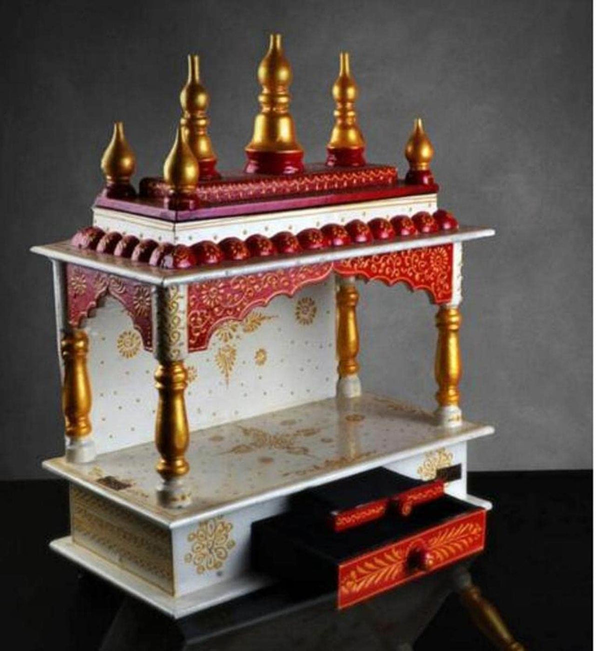Kamdhenu Art and Craft Wooden Temple/Home Temple/Pooja Mandir/Pooja Mandap/Temple (25)