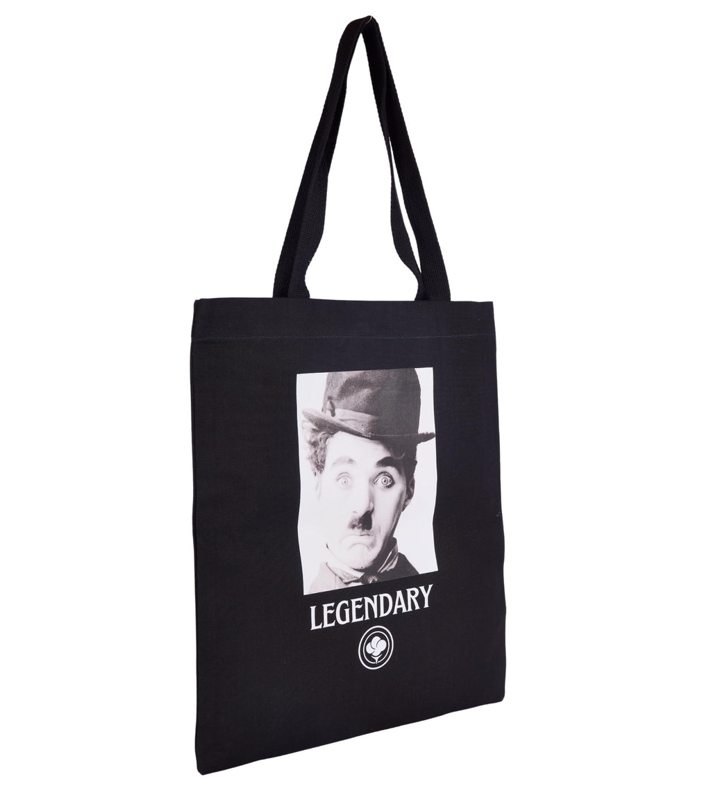 Premsons® The Gossy Shrub Durable Premium Cotton Canvas Tote Bag with Magnetic Button Closure for Shopping, Travel, Beach, Camping, Outdoor Activities (Versatile, Black)