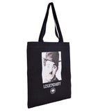 Premsons® The Gossy Shrub Durable Premium Cotton Canvas Tote Bag with Magnetic Button Closure for Shopping, Travel, Beach, Camping, Outdoor Activities (Versatile, Black)