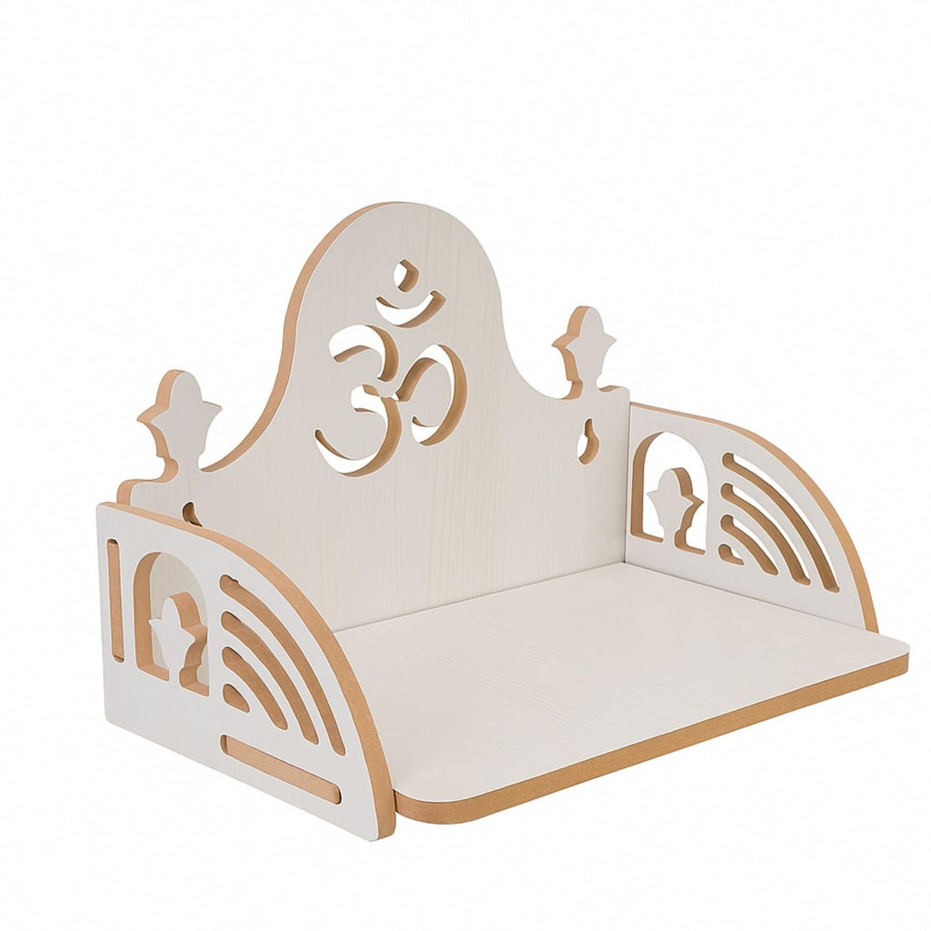 HOMEWEY DECOR Wooden Home Temple Handcrafted Support Heavy Idols Luxurious Finish Pooja Mandir for Home & Office Wall Mount for Room (Design4)