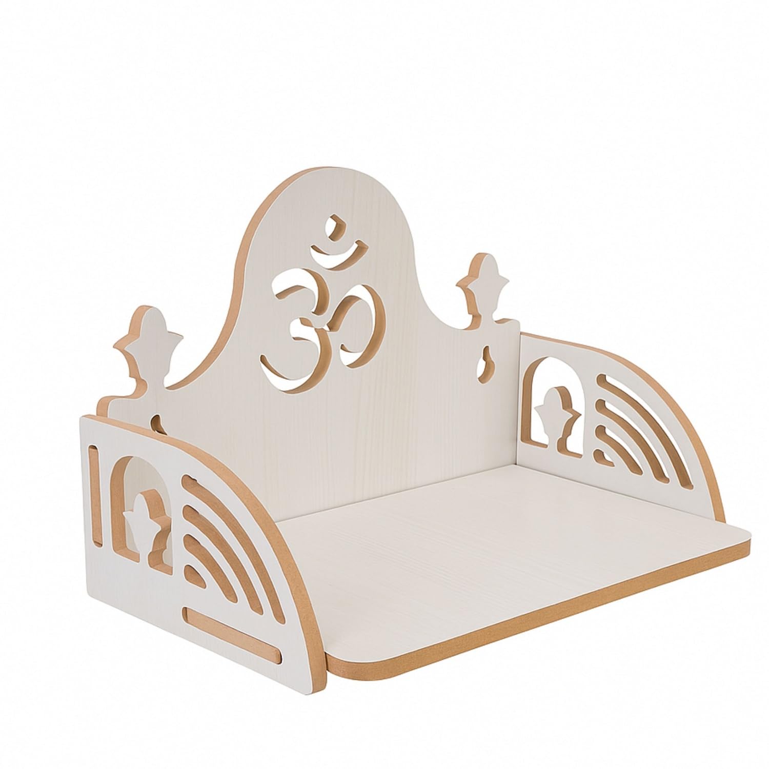 HOMEWEY DECOR Wooden Home Temple Handcrafted Support Heavy Idols Luxurious Finish Pooja Mandir for Home & Office Wall Mount for Room (Design4)
