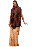Pashmoda Women Zewar Fine Wool Kaani Shawl, Authentic Kashmiri Luxury Pashmina Style Shawl, Stole, Medium Gents Lohi, Size (40x80 Inches, Black Color) MZSS05