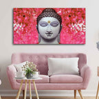 VIBECRAFTS Canvas Paintings for Living Room Drawing Room Buddha Portrait Canvas Wall Painting Fitted With Wooden Frame for Home | Office | Gift (PTVCH_2424)