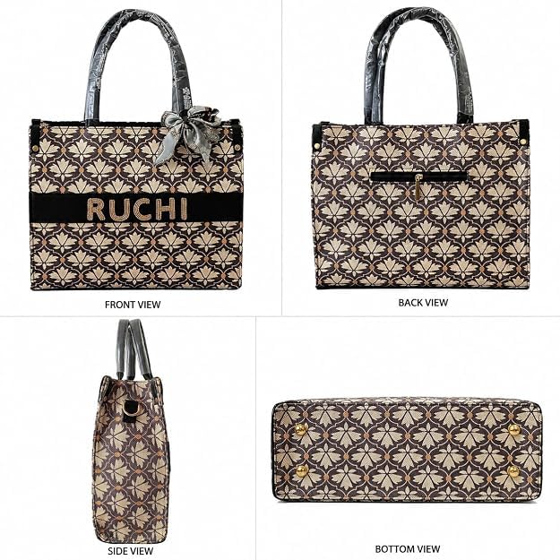 Personalized Women's Tote Bag with Zip Closure | Custom Name Handbag | Raksha Bandhan Gift for Sister | Stylish Handbag For Travel, Shopping & Daily Use