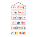 Artvibes I am Strong Positive Affirmation Designer Wall Hanging Wooden Art | Quotes Decor Item | Wall Accent | Office Decor | Inspirational Quotes Wall Art | Mdf Wall Decoration | Gifts (WH_3286N)