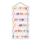 Artvibes I am Strong Positive Affirmation Designer Wall Hanging Wooden Art | Quotes Decor Item | Wall Accent | Office Decor | Inspirational Quotes Wall Art | Mdf Wall Decoration | Gifts (WH_3286N)