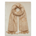 ZEN APPAREL Soft Viscose Fabric Jacquard Scarf, Stole, Shawl (Beige)