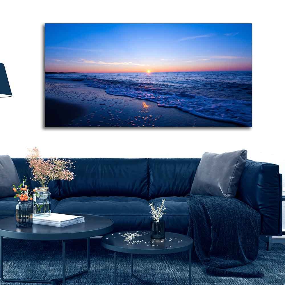 VIBECRAFTS Canvas Paintings for Living Room Drawing Room Sunset Sea Horizon Canvas Wall Painting for Home|Office|Gift(PTVCH_2388)