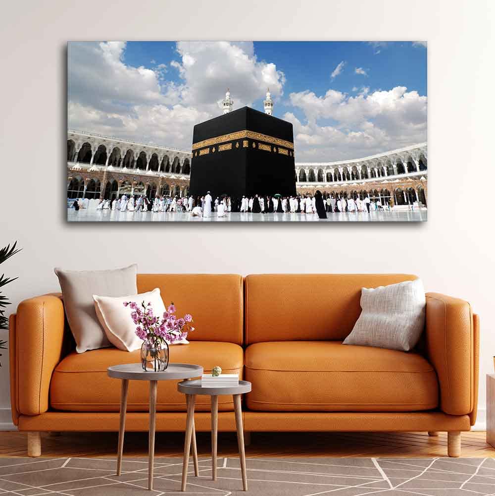 VIBECRAFTS Makkah al-Mukarramah Premium Canvas Wall Painting With Frame for Living Room Drawing Room Home|Office|Gift (PTVCH_2205N)