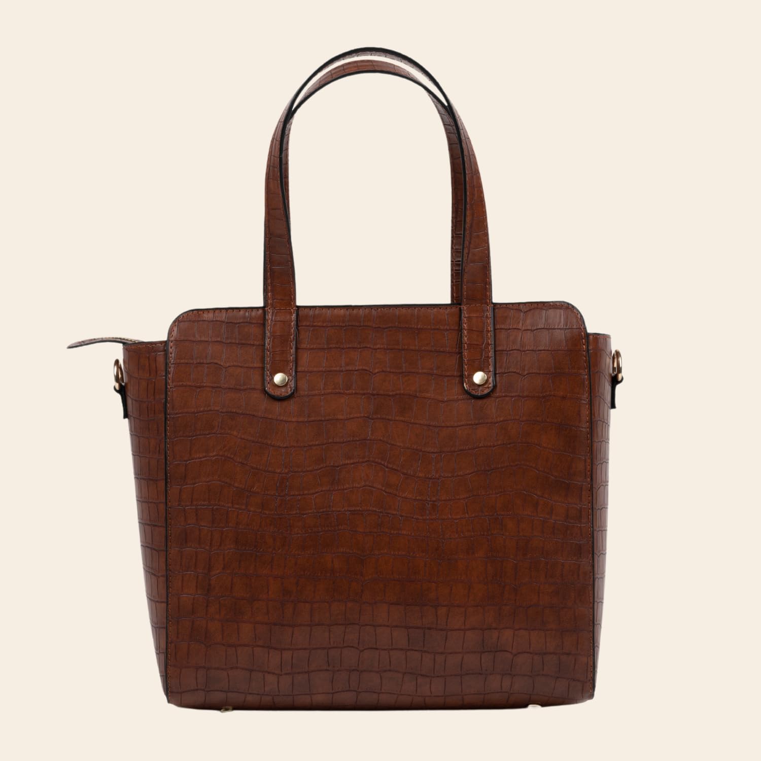 The Gusto Beyond+ Croco Mini - Premium Faux Leather Small Tote Bags for Women | Stylish Handbag for Women with Zip Closure | Fit for Office Bag, College, Casual Use | Handcrafted, Cruelty Free (Wine)