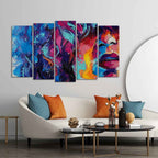 VIBECRAFTS Beautiful Girl Abstract Art wall Painting of Five Pieces For Home|Office|Living Room|Gift (PTVC5Pcs2_6599)
