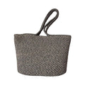 BEAUTIFUL HOMMIES Attractive Hand Bag |large Tote Bag |Summer Bag | Bucket Bag | Basket Bag | Bamboo Tote | Beach Bags for Women|Boho Bag|Handbag |Jute Bag |Handmade Bag (BLACK BEIGE)