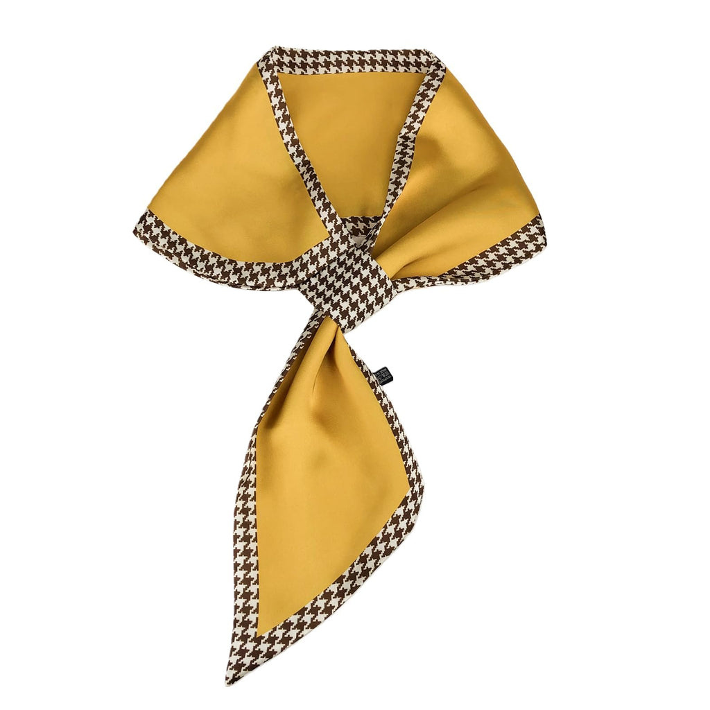 Buildcon Square Silk Like Head Scarf for Women, Elegant Silk Scarf Beautiful Bandanas, Versatile Silk Satin Hairing Scarf for Wrapping and Sleeping at Night, Yellow
