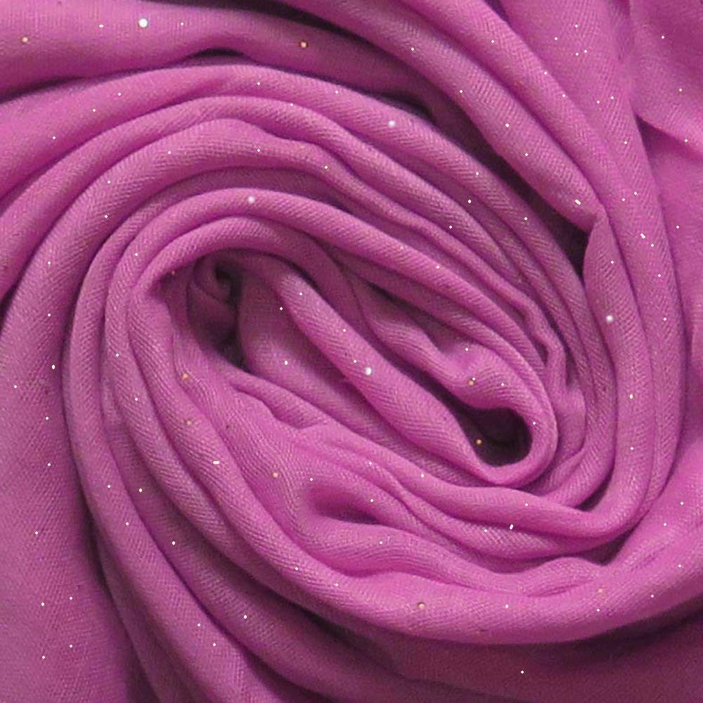 Lina & Lily Solid Shimmer Sparkle Glitters Sheer Maxi Shawl Head Scarf Hijab (#27 ROSE PINK)