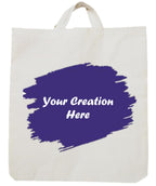 LUSKA Cotton Grocery Shopping Bags (Pack of 5) | with Handles | Hold 7 kg | 15 x 17 | White Hand-Made Reusable Eco Friendly Biodegradable Jhola Bag | Grocery Bags for Shopping | Gift Bags