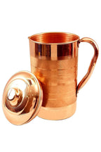 AHYRA Pure Copper Water Jug Pitcher for Drinking & Storage – Ayurvedic Health Benefits, Smooth Finish, Durable Handle Design, Natural Alkaline Water Storage (2L)