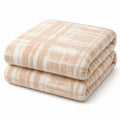 Rubru Leo Flannel AC Blanket | Ultra-Soft Lightweight Blanket for Year-Round Use | Warm, Cozy and Machine Washable, Peach Abstract, Double Kafalo