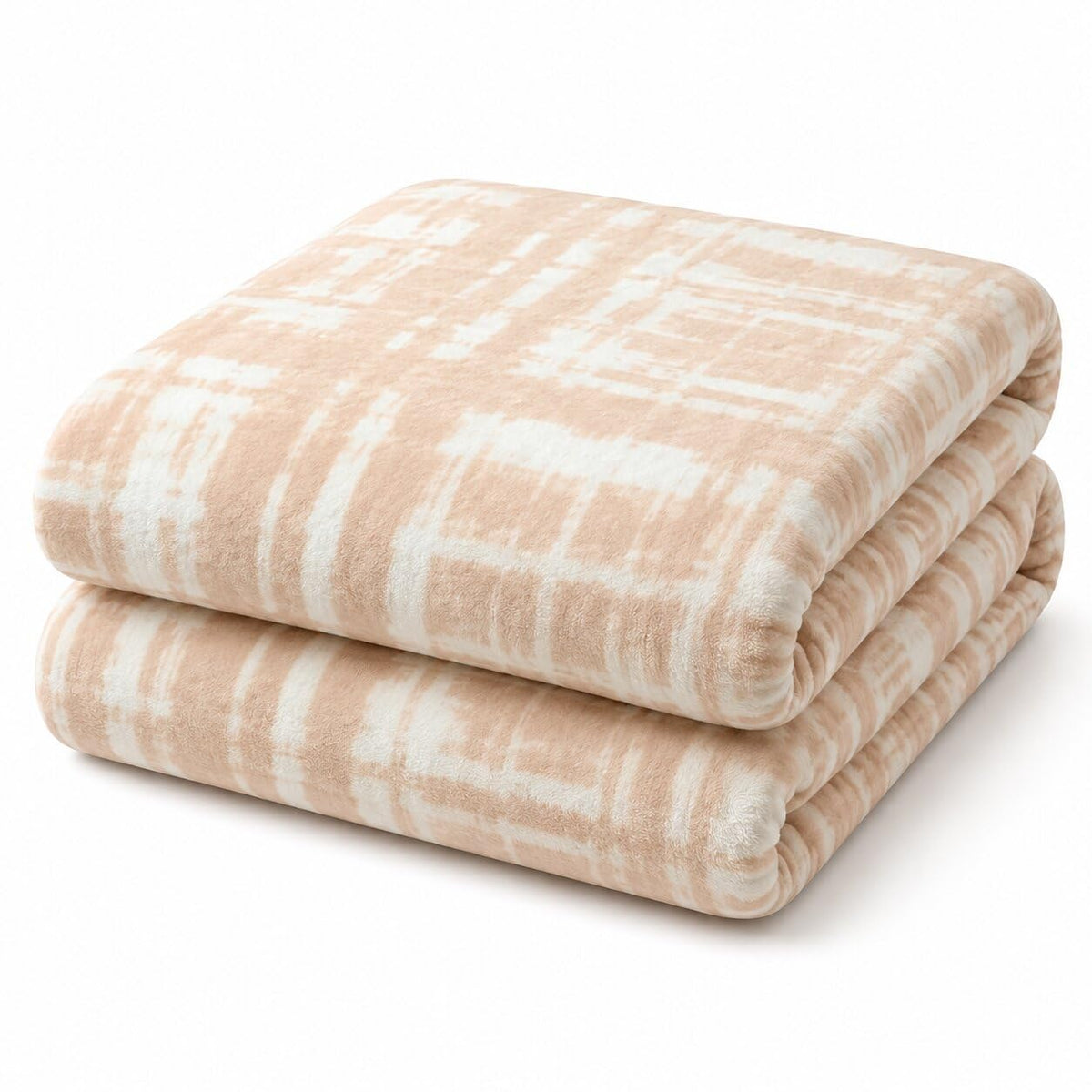 Rubru Leo Flannel AC Blanket | Ultra-Soft Lightweight Blanket for Year-Round Use | Warm, Cozy and Machine Washable, Peach Abstract, Double Kafalo