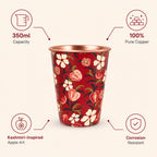 Chumbak Apple Orchards Copper Tumbler – 350 ml Ayurvedic Drinking Glass – Kashmiri-Inspired Apple Art – Wellness & Gifting | Kashmir Trails Collections