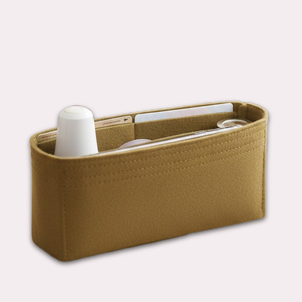 SYUTAM Women Felt Fabric Purse Organizer Inserts for Ladies Shoulder Handbag, Tote, Hobo Bag & Purse Divider, Multiple Storage Compartment (Beige) (11x2.2x6) (Size - Medium MG)