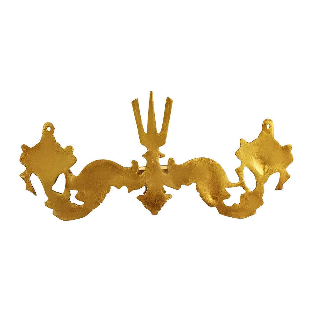 Svarup Inch6 Inch Brass Shankh Chakra Namah Diya: Vishnu Showpiece, Gold Color, Small