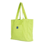 AQVA Cotton Canvas Tote Bag for Women & Girls | Shoulder Bag with Magnetic Button Closure & Solid Colour | Multipurpose Shopping, Travel, Beach, Office Bag | Good Gift Choice for Women (Lime)