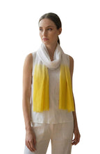 VERAME Cotton Ombre Shaded Scarf for Women & Men – Lightweight Breathable Summer Stole, Soft Stylish Unisex Wrap (YELLOW)