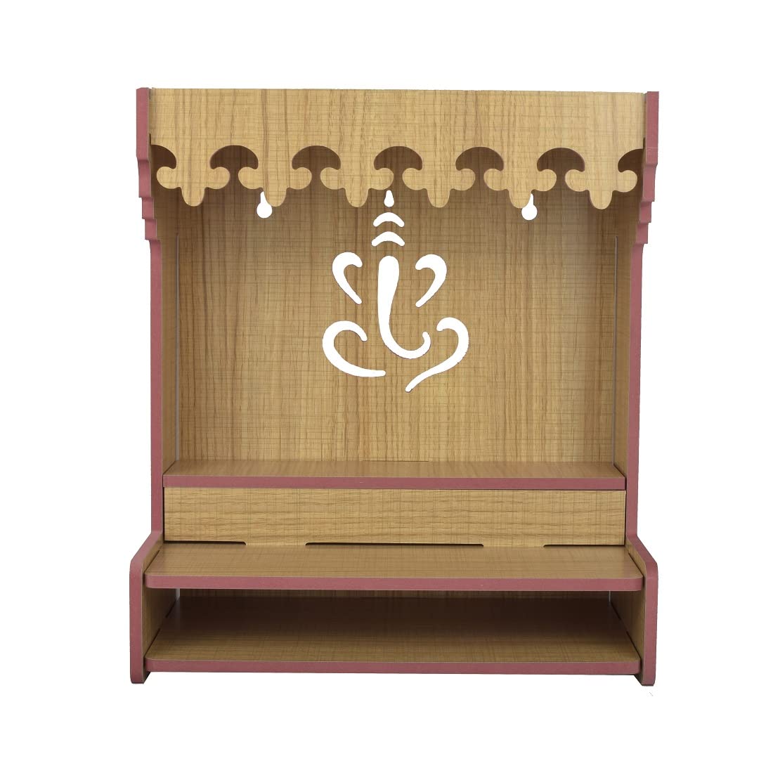 nexat Wooden MDF Door Temple for Pooja | Elegant Mandir with Doors | Home Temple for Worship & Decor (527)